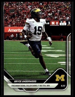 2025 Bowman U Now Football 15 Bryce Underwood Michigan Wolverines 1st 15SP SP