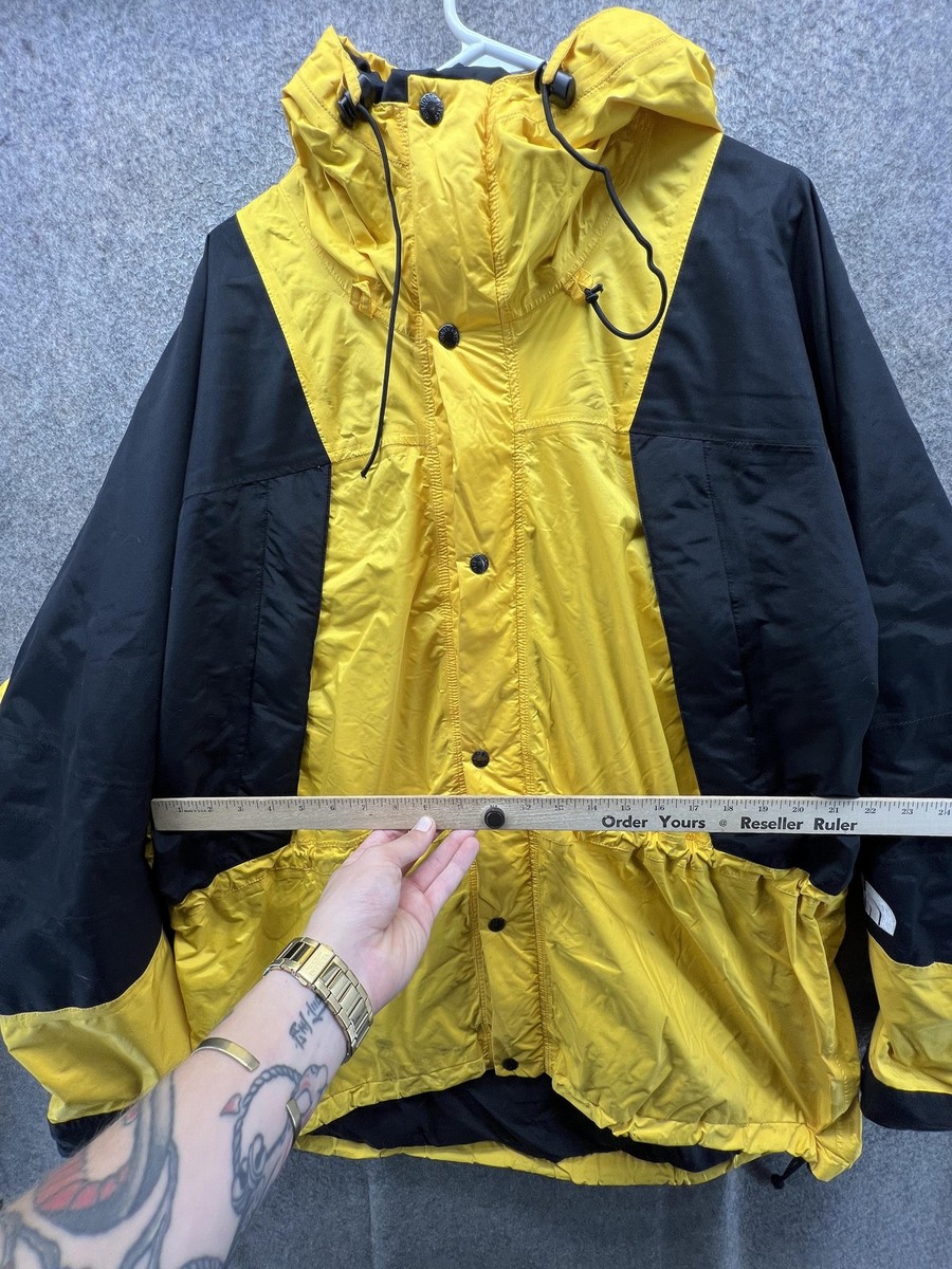The North Face Jacket Mens 2XL Yellow Hooded Mountain Colorblock