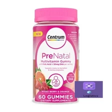  【Quick Completion】Centrum DHA and Folic Acid Prenatal Multivitamin Gummies-60ct