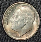 1947-S, Roosevelt dimes, BU, Light toning