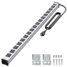 16 Outlet Power Strip, Heavy Duty Metal Power Strip with 10FT Extension Cord,...