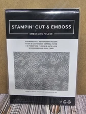 Stampin' UP! DISTRESSED TILE 3D Embossing Folder Texture Background