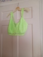 No Boundaries Women Neon Green Lace Light Padded Bra Size 3XL