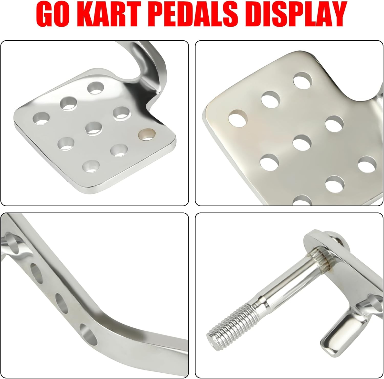 Go Kart Pedals with Throttle Cable 71'' for 212cc 196cc 6.5hp Silver 