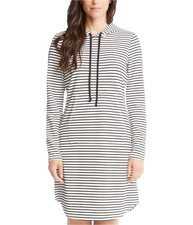 Karen Kane Womens Hooded Hoodie Dress, White, X-Large