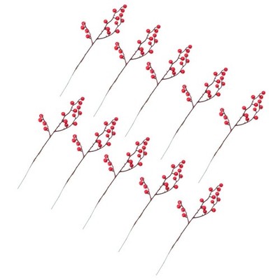  50 pcs simulierte Holly -Zweigdekorde Zartes Blumenzweig Hörungen Weihnachten
