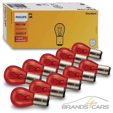 PHILIPS 5W 12495CP GLÜHLAMPE PR21 12V ROT BAW15d VISION BREMSLICHT 10x STÜCK 