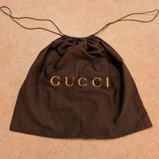 Gucci Dust Bag Brown Gold Logo Cotton Drawstring