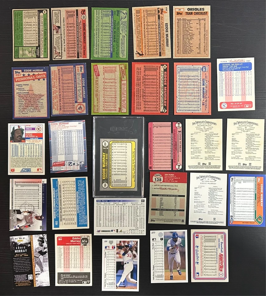 Lote de 28 tarjetas Eddie Murray 1979-2024 Fleer Donruss Topps SGC EX insertos patio Foto 4 de 4