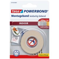 Montageband Doppelseitig Indoor Stark Klebend Flexibel 1,5 M 19 Mm Weiß