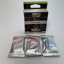 Lexmark 100XL High Yield Ink Cartridges Lot of 4 1 Black, 2 Magenta, 1 Cyan
