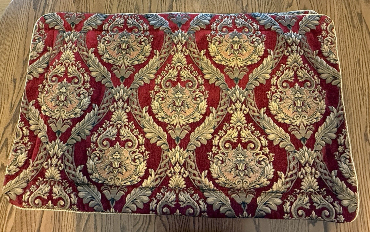 Set of 2 King Size Croscill Home Imperial Empress Pillow Shams Red/Gold Damask