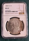 1884-CC Morgan Silver Dollar $1 NGC MS62 Carson City
