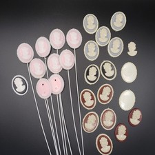 Vintage Plastic Cameo Lot For Crafts
