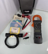 Protek Model 307 Power Clamp Meter RS232 Interface True RMS 1000A w/ Leads & Bag