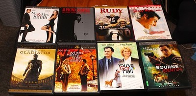 DVD LOT OF 8 MOVIES: INCLUDES, TOP MOVIES & ACTORS: SEE TITLES BELOW: INSPECTED
