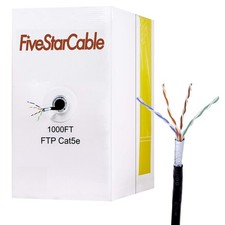 1000Ft Cat5e FTP 24AWG Outdoor Shielded Waterproof Direct Burial Rated 350MHz...