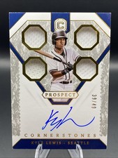 2019 Panini Cornerstones Prospect Quad Relic Autographs #15 Kyle Lewis Auto /49