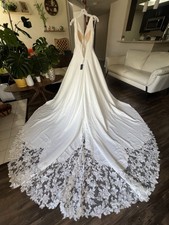 New- White Satin Justin Alexander Gibson Ball Gown Wedding Dress Size 6
