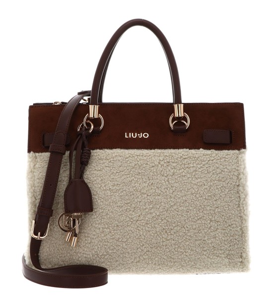 LIU JO Manh Tote Bag M Handtasche UmhäNgetasche Tasche Cream Creme Braun Neu-image