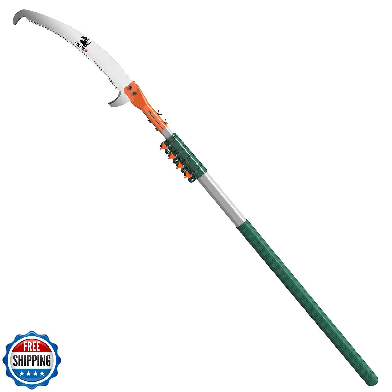 HUNKENR Tree Pruner Pole Saw Manual Extendable Long Tree Pruner Extendable，Po