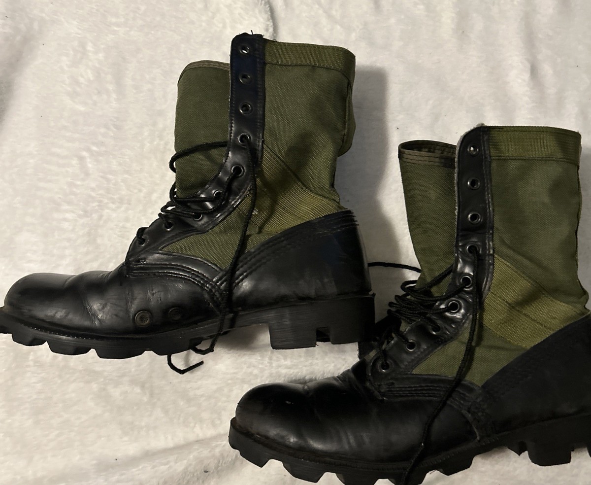 Vintage Ro-Search Jungle Combat Boots Mens Size 7.5w Black Green