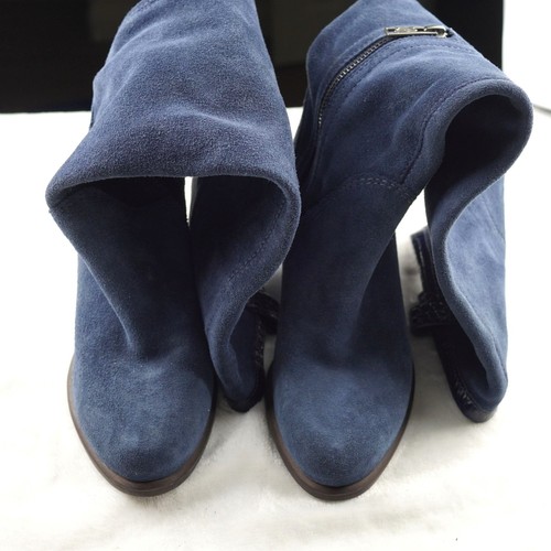 Ugg Ava Croco Tall Heeled Suede Boots Size 7.5 - Picture 2 of 17