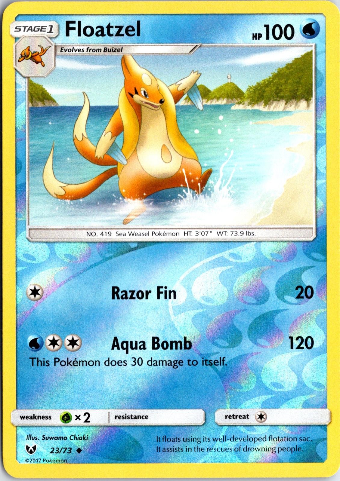 Floatzel 23 UC Shining Legends Pokemon Reverse Holo NM/M