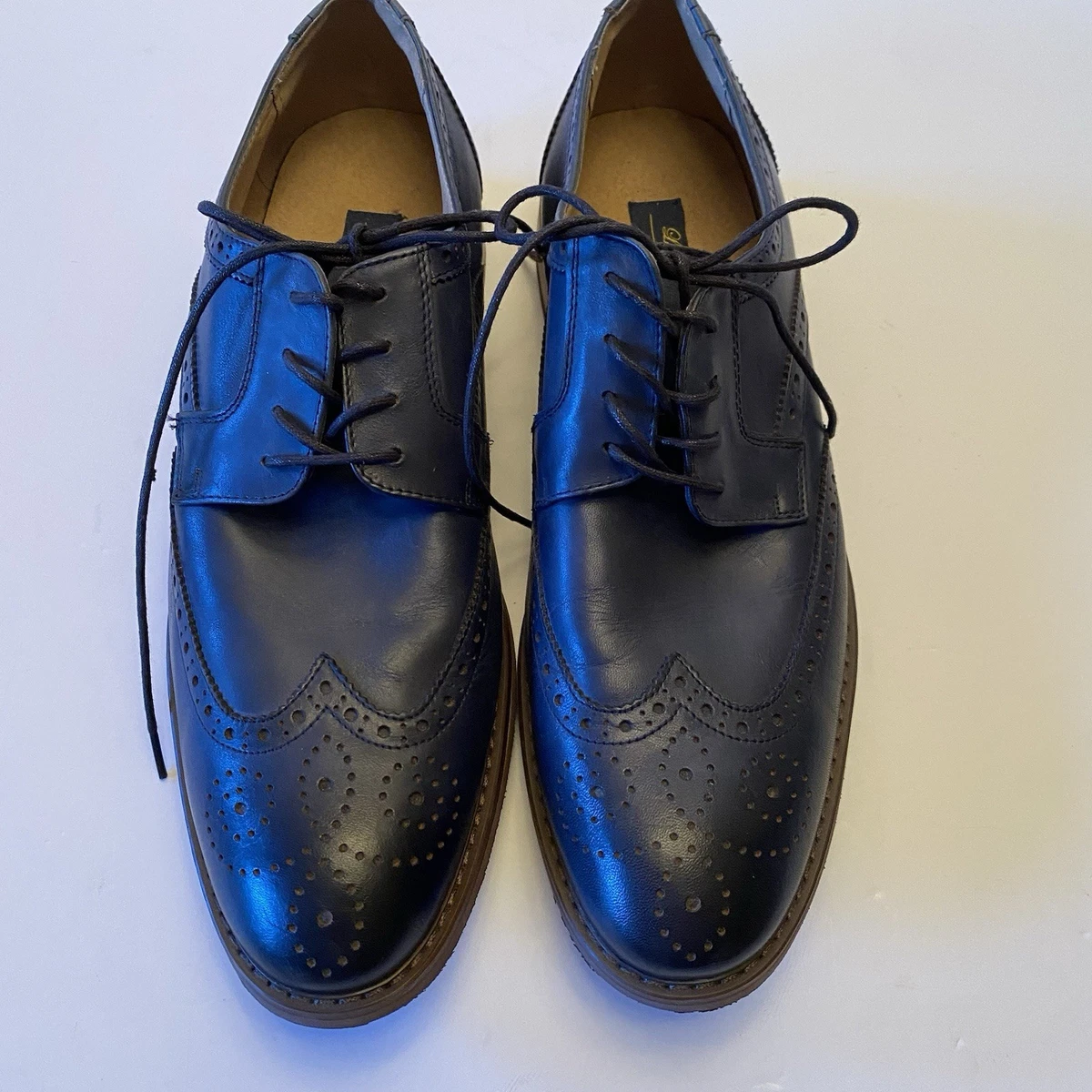 La Milano Men’s Dress Shoes Size 9.5 M Blue Suede Leather Athleisure Business La Milano Oxford Dress Shoes for Men with Upper Leather for  main image 3