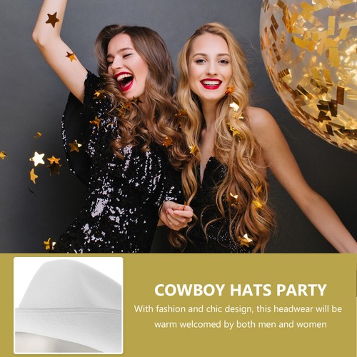 3 PCS Cowboy Hat Bride Man Wide Brim Cowgirl Hats for Women Western - Picture 5 of 12