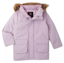 Swiss Tech Girls Parka Jacket Purple Size 10/12 Full Zip Pocket Hood Winter Coat