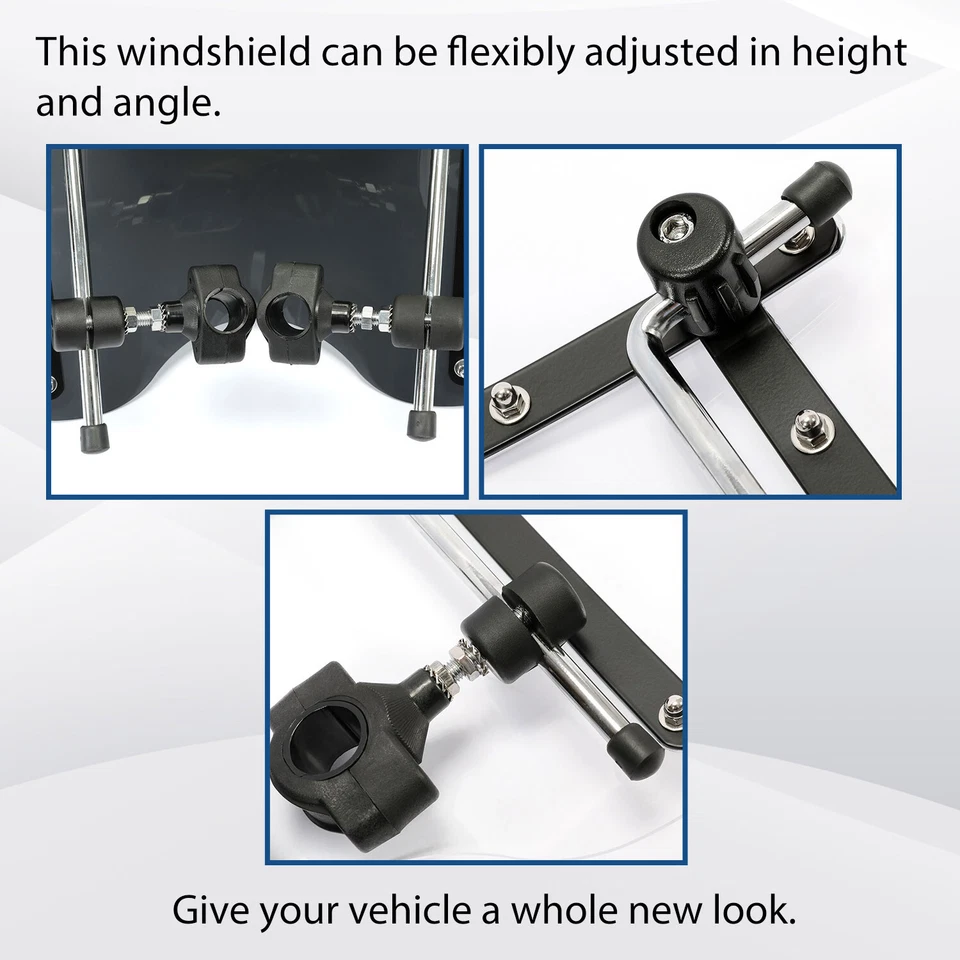 Parabrisas para motocicleta Harley Dyna Softail Road King Honda Suzuki Foto 4 de 4