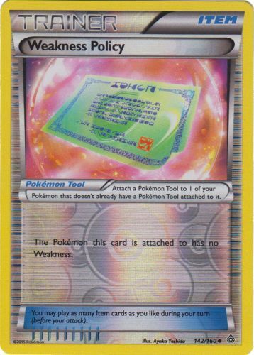 Pokemon - Weakness Policy - 142/160 - Uncommon - Reverse Holo - XY - Primal Clas - Picture 1 of 1