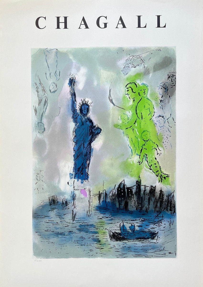 Marc Chagall、La Barque、海外版超希少レゾネ、新品額装付 Marc Chagall、La Barque、海外版超希少レゾネ、新品額装付 Marc