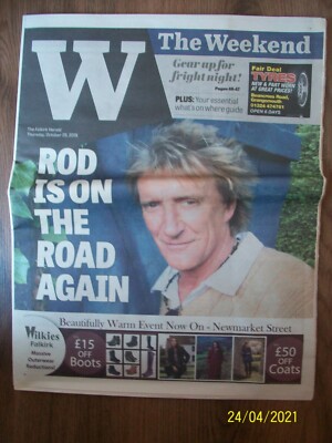 W THE WEEKEND October 29 2015 ROD STEWART Front Cover The Falkirk Herald