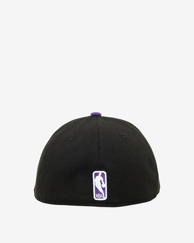 Los Angeles Lakers New Era 59FIFTY NBA Black 2-Tone Fitted Cap Hat Size 7 1/8 - Picture 4 of 4