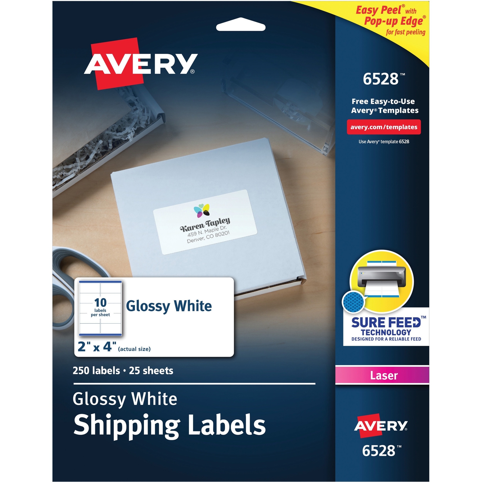avery 2x4 glossy labels