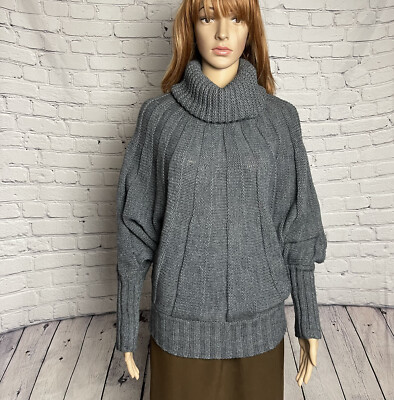 Northland High Neck Knit Grey Sweater Made in Italy Size S/M