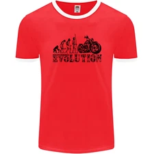 Evolution of Motorcycle Motorbike Biker Mens Ringer T-Shirt FotL
