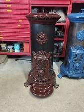 Poêle a bois Godin 3720A émaillé Brun restauré excellent état 3,9 kw