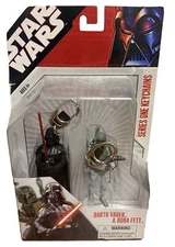 Star Wars Series One Keychains Darth Vader & Boba Fett Figures New Sealed