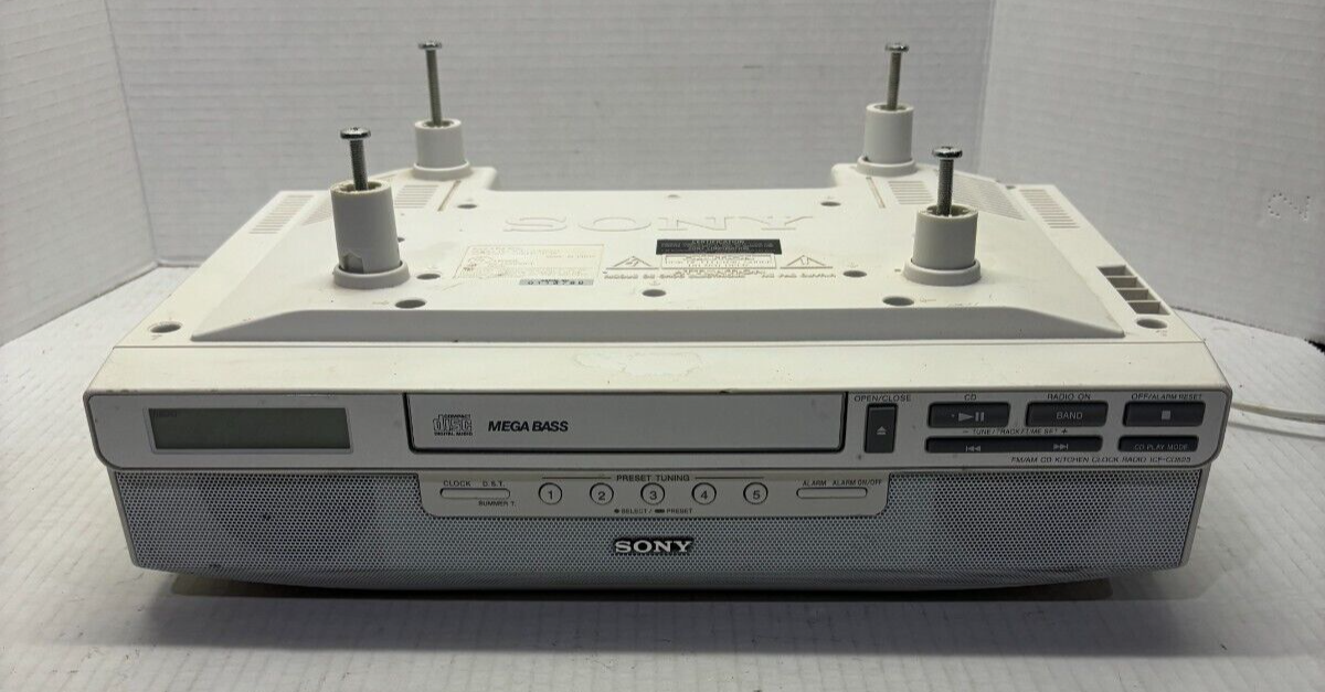 Sony Under Clock Radio CD Player Kitchen Spacemaker ICFCD523