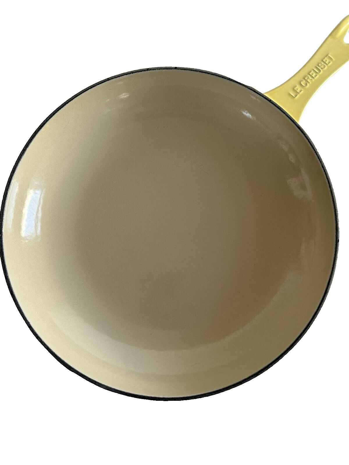 AUTHENTIC LE CREUSET ENAMELED CAST IRON SHALLOW FRY PAN BRIGHT YELLOW