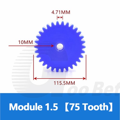Nylon Stirnrad 12-100 Zähne Modul 1,5 2 3 Ritzel Motor Getriebe Kunststoff blau - Bild 56 von 141