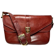 Strawbridge Clothier Red Leather Shoulder Handbag 1970’s HTF Made In Italy