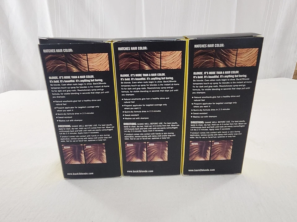 Everpro Back 2 a Rubio Root Cover Up Spray Temporal Instantáneo Fijación Oscuro Lote de 3 Foto 3 de 4