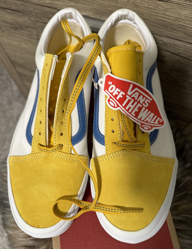 Vans Old Skool Sport Pop Men's Classic Skate Shoes White/Yellow/Blue Sz 9.5 NIB - Picture 6 of 9