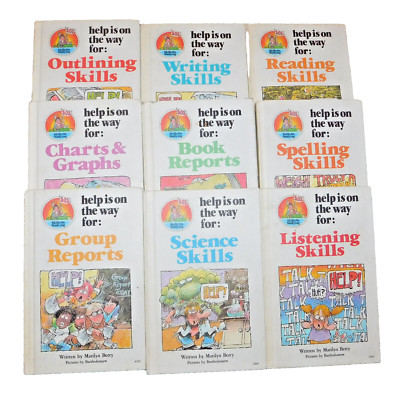 Help On Way Skills Studying Educational Book Set Lot 9 Science Spelling Graphs