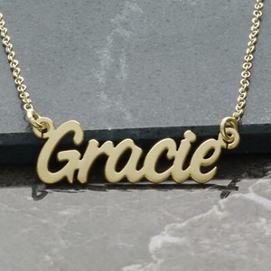 Authentic 9ct Gold Plated on Sterling Silver Script Personalised any Name Necklace & Chain