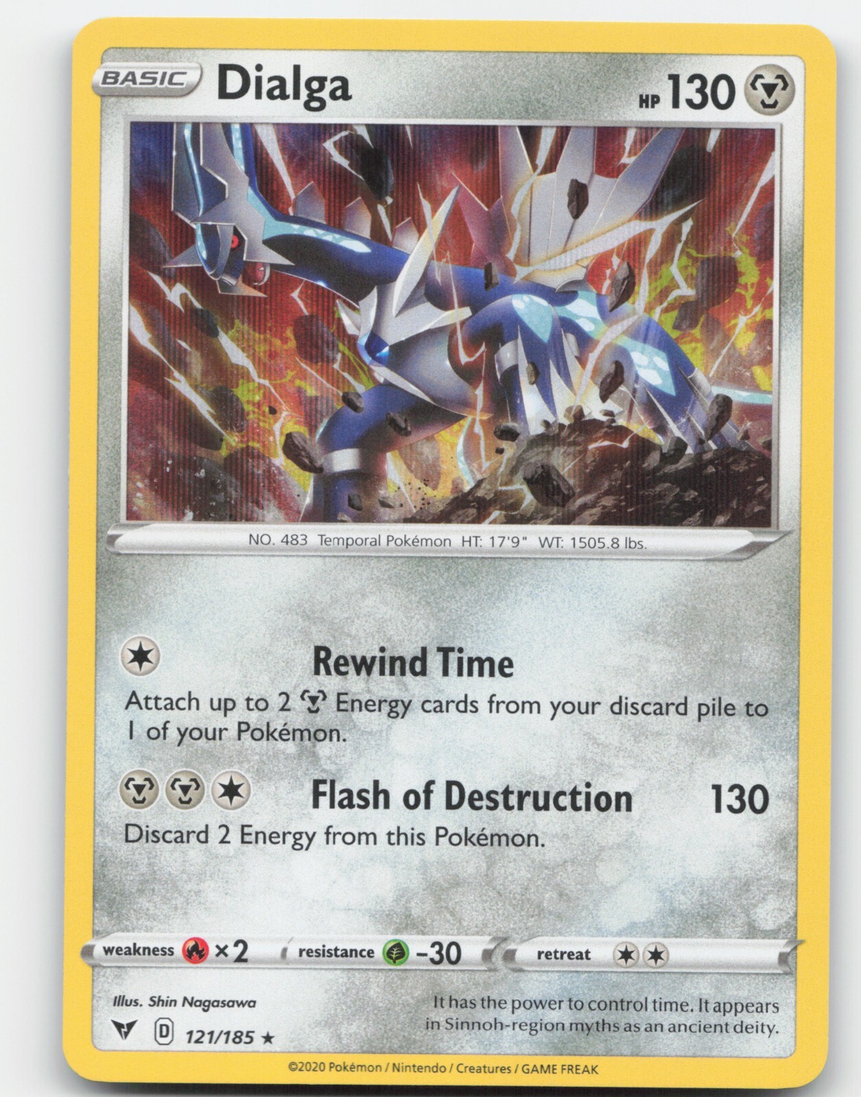 DIALGA 121/185 HOLO POKEMON 2020 VIVID VOLTAGE NM